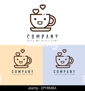Modèle de logo de tasse à café. Icône représentant un café et un tee-shirt. Café-restaurant, café, restaurant, bar, restaurant, café-restaurant Illustration de Vecteur