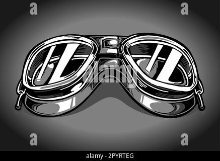 lunettes de protection pour moto Illustration de Vecteur