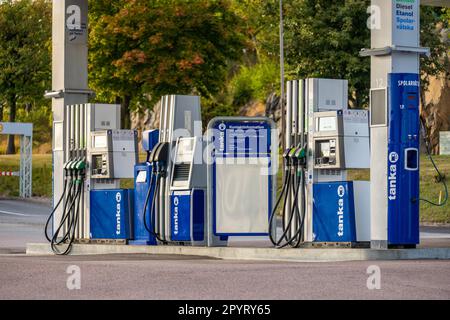 Göteborg, Suède - septembre 25 2022 : pompes à gaz à une station-service de Tanka Banque D'Images