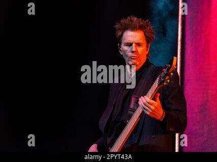 Leeds, Royaume-Uni. 4th mai 2023. John Taylor, bassiste du groupe britannique Duran Duran Duran, jouant en direct à Leeds Arena. Crédit photo: ernesto rogata/Alay Live News Banque D'Images