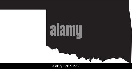 CARTE DES couleurs CMJN NOIRES de L'OKLAHOMA, États-Unis Illustration de Vecteur