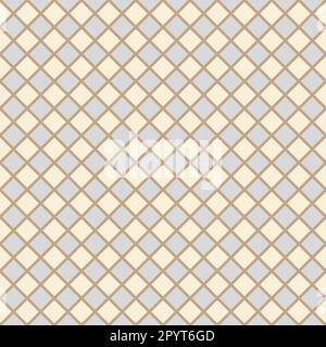 Motif de vérification de Vichy diagonal. Contemporain pastel beige gris clair et brun lin texturé diamant arrière-plan. Style Argyle rustique vintage Illustration de Vecteur