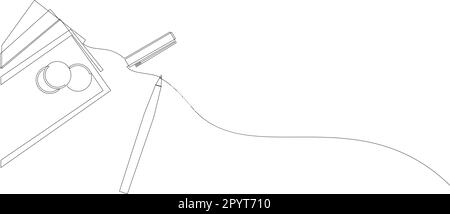 Une seule ligne de tirage d'argent et de stylo, concept de finance d'entreprise. Graphique de conception de concept d'économie ou d'analyse des bénéfices de tirage continu. Vecteur Illustration de Vecteur
