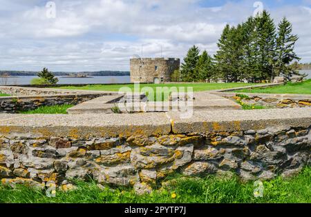 Site historique colonial de l'État de Pemaquid dans le Maine Banque D'Images