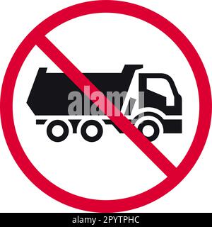 Pas de déchargement de fret interdit, camion de vidage interdit autocollant rond moderne, illustration vectorielle Illustration de Vecteur