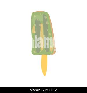 Crème glacée dans un style de dessin animé lumineux. Vecteur de glace dans de belles couleurs isolées Illustration de Vecteur