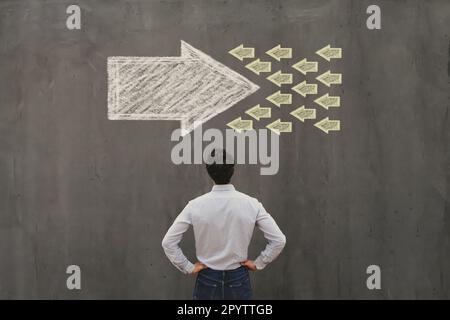 conflit d'intérêts ou confrontation, concept de changement, opposition Banque D'Images