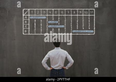 concept de gestion de projet avec diagramme de gantt, planning commercial Banque D'Images