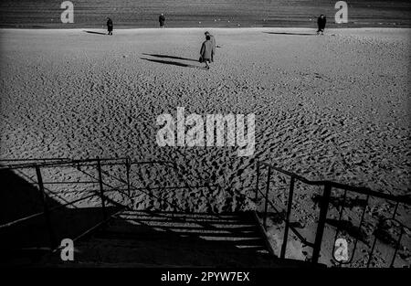 GDR, Binz, 04.11.1988, plage, escaliers, [traduction automatique] Banque D'Images