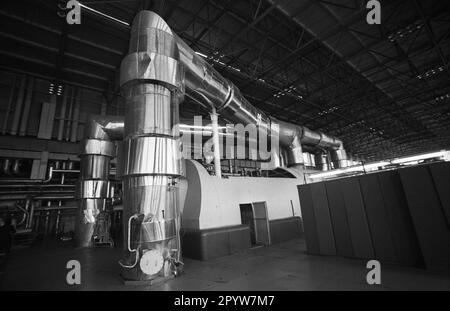 Bulgarie, Kozloduy, 14-11-1991. Archive: 30-04-24 la centrale nucléaire de Kozloduy est la seule centrale nucléaire en activité en Bulgarie. Il est situé à 200 kilomètres au nord de Sofia et à cinq kilomètres à l'est de Kozloduy, sur le Danube. La construction de la centrale nucléaire a commencé à 6 avril 1970. Photo : vue dans la salle d'opération [traduction automatique] Banque D'Images