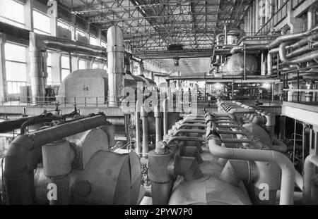 Bulgarie, Kozloduy, 14-11-1991. Archive: 30-04-20 la centrale nucléaire de Kozloduy est la seule centrale nucléaire en activité en Bulgarie. Il est situé à 200 kilomètres au nord de Sofia et à cinq kilomètres à l'est de Kozloduy, sur le Danube. La construction de la centrale nucléaire a commencé à 6 avril 1970. Photo: Intérieur de la NPP [traduction automatique] Banque D'Images