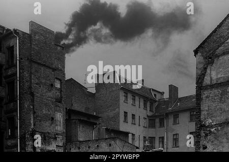 GDR, Berlin, 28.08.1981, Giebel (ruines) à Auguststraße, (à côté de Klärchens Ballhaus), [traduction automatique] Banque D'Images
