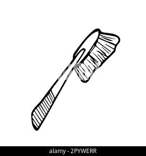Icône de la brosse de nettoyage Doodle. Concept de nettoyage vectoriel. Isolé Illustration de Vecteur