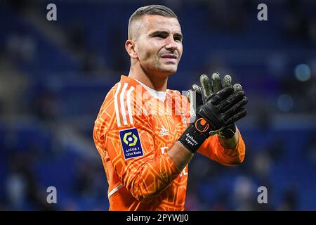 Anthony LOPES de Lyon lors du championnat français Ligue 1 du match de football entre l'Olympique Lyonnais et Paris Saint-Germain sur 18 septembre 2022 au Stade Groupama à Decines-Charpieu près de Lyon, France - photo Matthieu Mirville / DPPI Banque D'Images