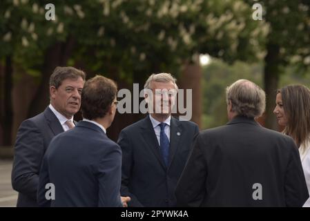 Lugo, Espagne. 5th mai 2023. Le roi Felipe VI d'Espagne, assiste à l'auditorium municipal de Lugo pour le gala de TalentoLugo où il participe à la visite des projets scientifiques et technologiques et où le gagnant de la science et de la technologie est nommé. Credit: Xan Gasalla / Alamy Live News Banque D'Images