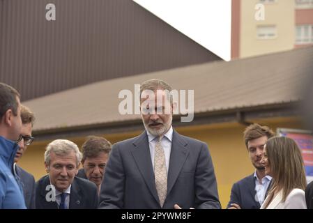 Lugo, Espagne. 5th mai 2023. Le roi Felipe VI d'Espagne, assiste à l'auditorium municipal de Lugo pour le gala de TalentoLugo où il participe à la visite des projets scientifiques et technologiques et où le gagnant de la science et de la technologie est nommé. Credit: Xan Gasalla / Alamy Live News Banque D'Images