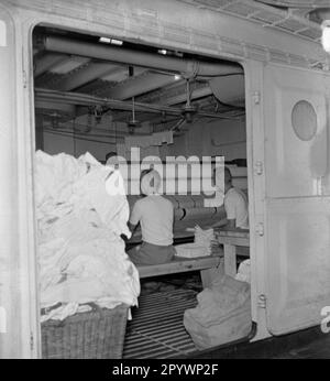 'Une blanchisserie sur le navire à passagers 'Monte Rosa' de la compagnie maritime Hamburg Sued dans le 1930s.' Banque D'Images