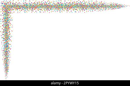 Un coin en L à utiliser comme bordure pour vos conceptions, avec des points de couleur désordonnés et irréguliers. Illustration de Vecteur