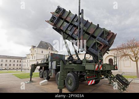 Système de missiles antiaériens Patriot, Musée d'histoire militaire du Bundeswehr, Dresde, Saxe, Allemagne Banque D'Images