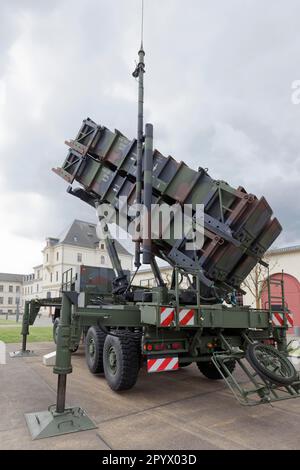 Système de missiles antiaériens Patriot, Musée d'histoire militaire du Bundeswehr, Dresde, Saxe, Allemagne Banque D'Images