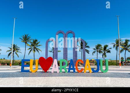 J'aime le signe Aracaju, Aracaju, Sergipe, Brésil Banque D'Images