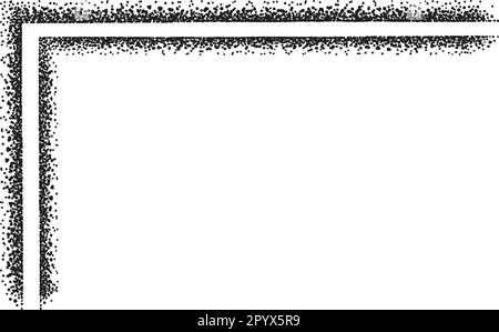 Un coin en L à utiliser comme bordure pour vos conceptions, avec des points noirs irréguliers et désordonnés. Illustration de Vecteur