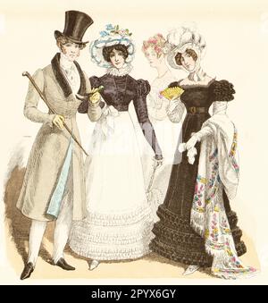 Citoyens et femmes en robe contemporaine - ca 1830. [traduction automatique] Banque D'Images