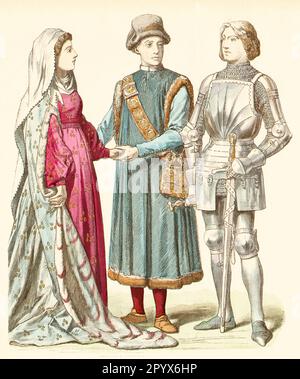 Citoyen (1400), citoyen (1429) et chevalier (1428) en costume contemporain. [traduction automatique] Banque D'Images