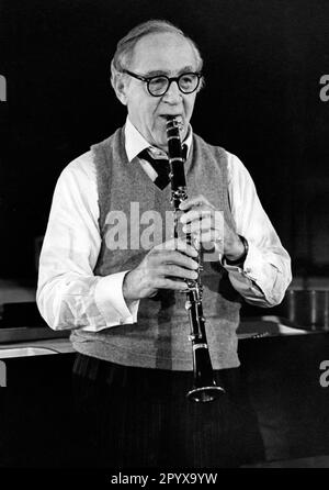 Benny Goodman, musicien de jazz américain (clarinettiste) et chef de bande. Banque D'Images