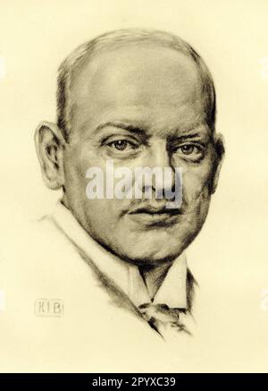 Gustav Stresemann (1878-1929), homme politique allemand et lauréat du prix Nobel de la paix. Dessin de K. J. Boehringer. Photo: Heliogravure, Corpus Imaginum, Collection Hanfstaengl. [traduction automatique] Banque D'Images