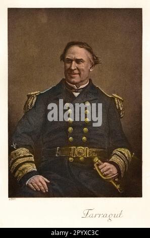 David Glasgow Farragut (1801-1870), amiral américain de la Marine. L'illustration montre Farragut en uniforme avec sabre. Gravure. Photo: Heliogravure, Corpus Imaginum, Collection Hanfstaengl. [traduction automatique] Banque D'Images