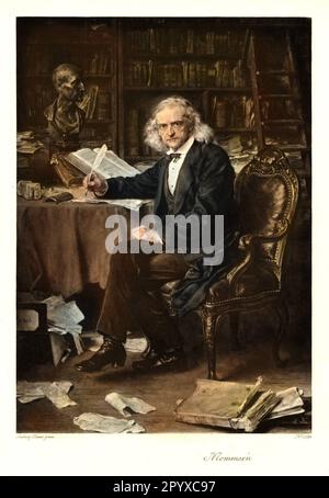 Theodor Mommsen (1817-1903), juriste et historien allemand. Mommsen a reçu le prix Nobel de littérature en 1902 pour son histoire romaine. Ses travaux scientifiques étaient fondamentaux pour l'épigraphie et l'histoire juridique. Peinture de Ludwig Knaus. Photo: Heliogravure, Corpus Imaginum, Collection Hanfstaengl. [traduction automatique] Banque D'Images