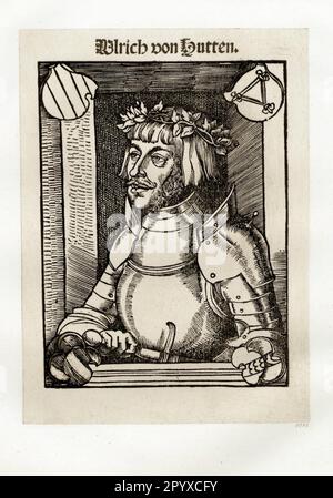 Ulrich von Hutten (1488-1523), chevalier impérial et humaniste. Collaboration sur les lettres sombres pour hommes. Après une coupe de bois par un peintre inconnu. Photo: Heliogravure, Corpus Imaginum, Collection Hanfstaengl. [traduction automatique] Banque D'Images