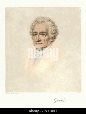 Johann Wolfgang von Goethe (1749-1832), poète allemand. Dessin de Schwerdgeburth à partir de 1832. Photo: Heliogravure, Corpus Imaginum, Collection Hanfstaengl. [traduction automatique] Banque D'Images