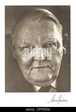 Ludwig Erhard (1897-1977), politicien et économiste de la CDU, il a été ministre fédéral de l'économie de 1949-1963 et chancelier fédéral de 1963-1966. Photographie de W. Haut, Francfort. Photo: Heliogravure, Corpus Imaginum, Hanfstaengl. collection (photographie non datée). [traduction automatique] Banque D'Images