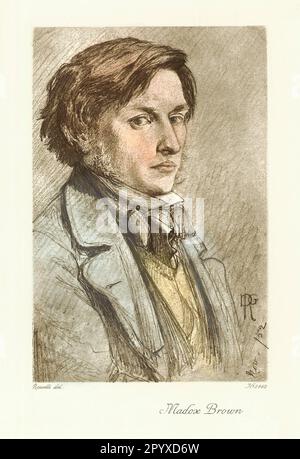 Ford Madox Brown (1821-1893), peintre anglais. Dessin de Rossetti. Photo: Heliogravure, Corpus Imaginum, Collection Hanfstaengl. [traduction automatique] Banque D'Images