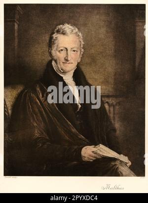 Thomas Robert Malthus (1766-1834), économiste national britannique et philosophe social. Il est l'un des principaux théoriciens de l'économie nationale classique. Peinture de Linnell. Photo: Heliogravure, Corpus Imaginum, Collection Hanfstaengl. [traduction automatique] Banque D'Images