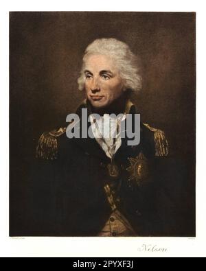 Horatio Nelson (1758-1805), amiral britannique. Nelson a vaincu la flotte franco-espagnole unie de Trafalgar en 1805, assurant la suprématie navale britannique. Nelson est considéré comme l'un des héros nationaux les plus populaires de Grande-Bretagne.nPainting par Abbott. Photo: Heliogravure, Corpus Imaginum, Collection Hanfstaengl. [traduction automatique] Banque D'Images