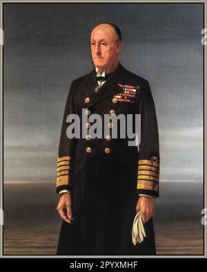 Amiral de la flotte John Rushworth Jellicoe, 1st Earl Jellicoe, GCB, OM, GCVO, DL, SGM était un officier de la Marine royale. Il a combattu pendant la guerre anglo-égyptienne et la rébellion des boxers et a commandé la Grande flotte à la bataille de Jutland en mai 1916 pendant la première Guerre mondiale. Amiral de la flotte John Jellicoe, peinture 1859-1935, 1st Earl Jellicoe Banque D'Images