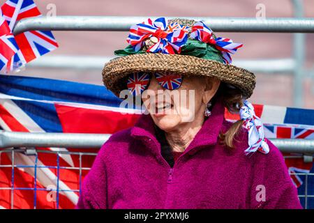 Scènes sur le Mall et les environs de Londres la veille du couronnement de Charles III, vendredi 5 mai 2023 Banque D'Images