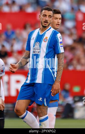 Séville, Espagne. 04th mai 2023. Joselu (9) d'Espanyol vu pendant le match LaLiga Santander entre Sevilla FC et Espanyol à l'Estadio Ramon Sanchez Pizjuan à Séville. (Crédit photo : Gonzales photo/Alamy Live News Banque D'Images