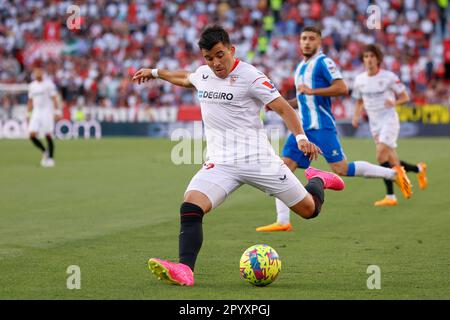 Séville, Espagne. 04th mai 2023. Marcos Acuna (19) du FC Sevilla vu pendant le match LaLiga Santander entre le FC Sevilla et Espanyol à l'Estadio Ramon Sanchez Pizjuan à Séville. (Crédit photo : Gonzales photo/Alamy Live News Banque D'Images