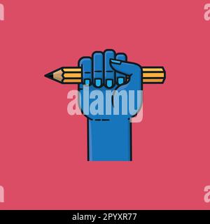 Illustration du vecteur crayon de maintien pour la Journée des droits d'auteurs sur 9 juin Illustration de Vecteur