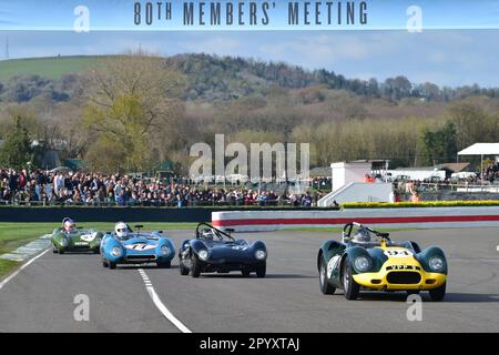 Anthony Schrauwen, Lister-Jaguar Knobbly, Ben Adams, Lola-climax Mk1, Vincent Jannsens, Lotus-Climax 15, Salvadori Cup, un seul pilote course de 20 minutes Banque D'Images