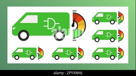 Ensemble d'icônes de voitures électriques. Le concept de l'utilisation de l'énergie alternative Illustration de Vecteur