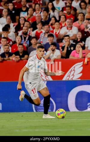 Séville, Espagne. 03rd mai 2023. Séville, Espagne 3 mai 2023 Lamela (17 Séville) regarder pendant le match du jour numéro 32 de la ligue Santander entre Sevilla FC et Gérone au stade Sanchez Pizjuan (Lorena Martin/SPP) crédit: SPP Sport presse photo. /Alamy Live News Banque D'Images