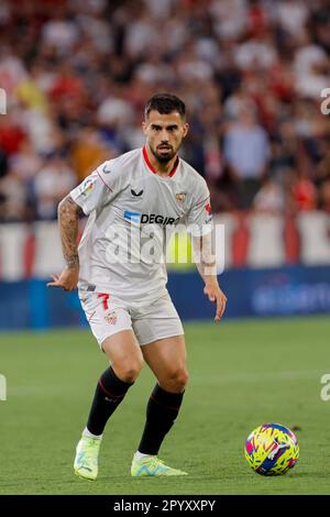 Séville, Espagne. 03rd mai 2023. Séville, Espagne 3 mai 2023 Suso (7 Séville) regarder pendant le match du jour numéro 32 de la ligue de Santander entre Sevilla FC et Gérone au stade Sanchez Pizjuan (Lorena Martin/SPP) crédit: SPP Sport presse photo. /Alamy Live News Banque D'Images