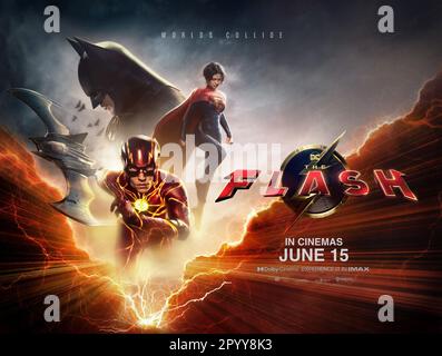 DATE DE SORTIE: 16 juin 2023. TITRE : le Flash. STUDIO: Warner Bros. DIRECTEUR: Andy Muschietti. PLOT: Barry Allen utilise sa vitesse super pour changer le passé, mais sa tentative de sauver sa famille crée un monde sans super héros, le forçant à courir pour sa vie afin de sauver l'avenir. AVEC: EZRA MILLER comme Barry Allen/l'art de l'affiche Flash (Credit image: © Warner Bros/Entertainment Pictures/ZUMAPRESS.com) USAGE ÉDITORIAL SEULEMENT! Non destiné À un usage commercial ! Banque D'Images