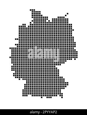 Carte de l'Allemagne. Carte de l'Allemagne en pointillé. Frontières du pays remplies de rectangles pour votre dessin. Illustration vectorielle. Illustration de Vecteur