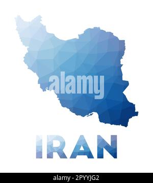 Carte poly basse de l'Iran. Illustration géométrique du pays. Carte polygonale de l'Iran. Technologie, Internet, concept de réseau. Illustration vectorielle. Illustration de Vecteur